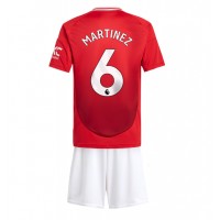 Manchester United Lisandro Martinez #6 Domáci Detský futbalový dres 2024-25 Krátky Rukáv (+ trenírky)